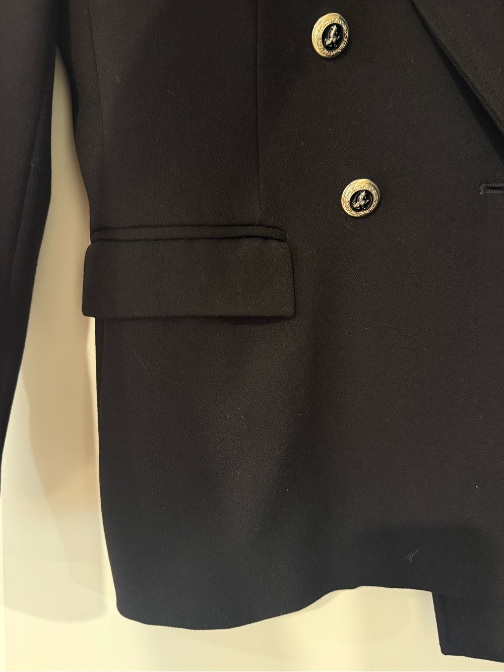Zara Black Double-Breasted Blazer with Gold Buttons - Picture 4 of 9